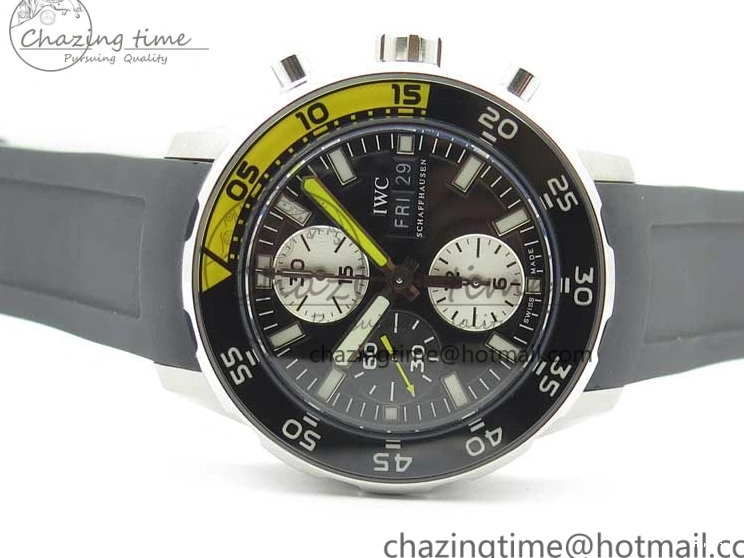 MIROTIME 0305 Aquatimer Chrono IW376702 SS BLS 1:1 Best Edition Black Dial on Black Rubber Strap A WellDesigned 7105